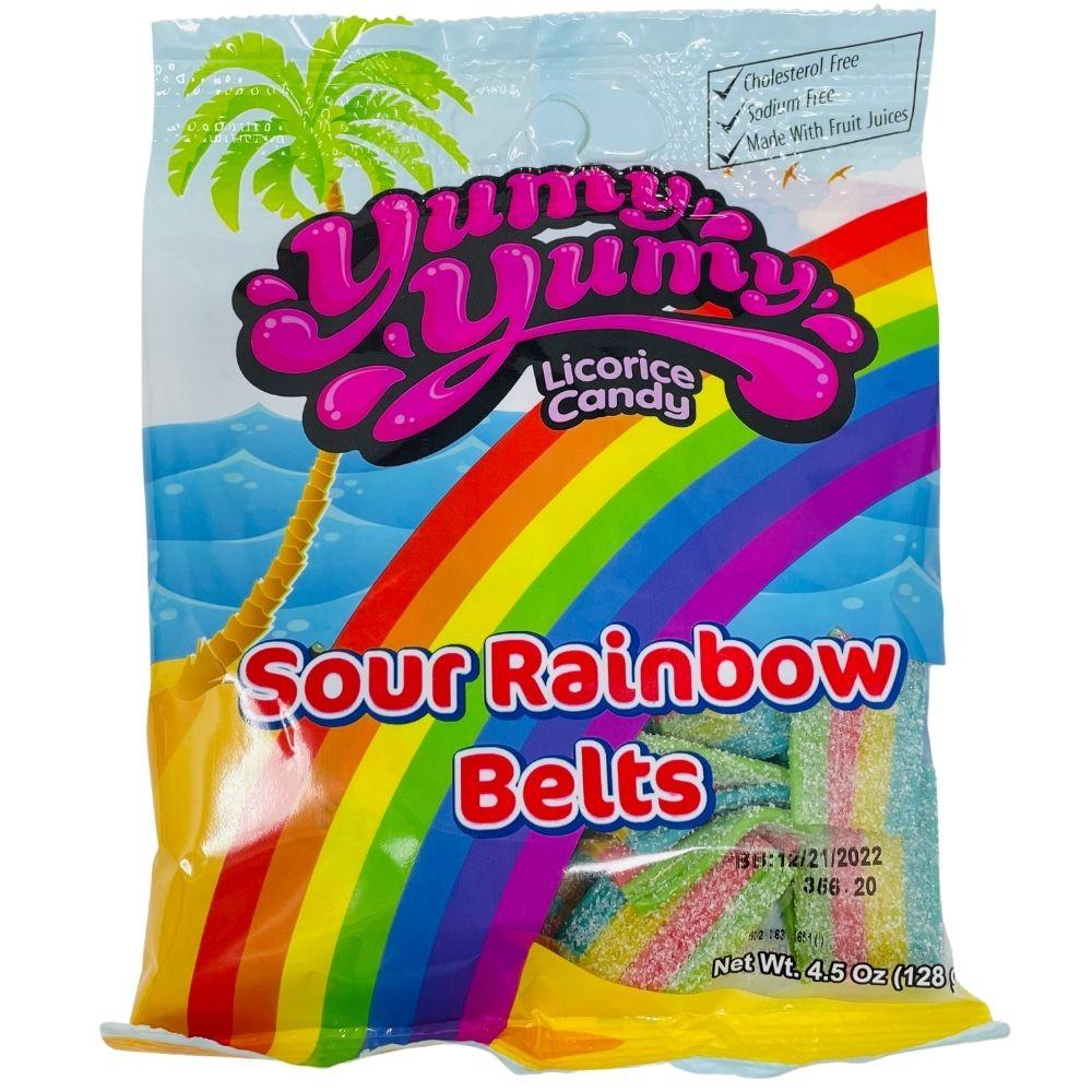Yumy Yumy Sour Rainbow Belts 4.5oz 12 Pack