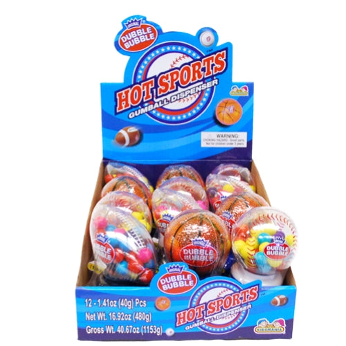 Kidsmania Dubble Bubble Hot Sports Gumball Dispenser-Wholesale Candy