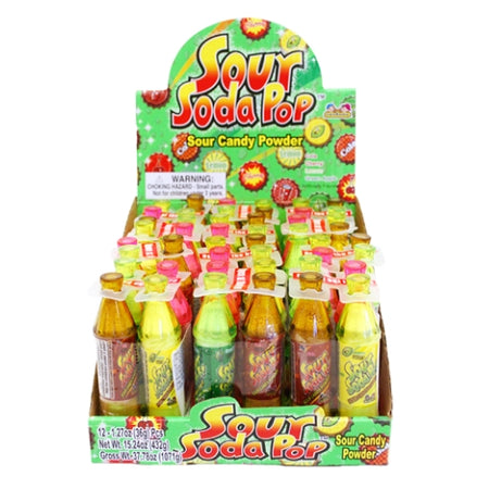 Sour Soda Pop Bottles Sour Candy Powder 4-Pack Wholesale Candy
