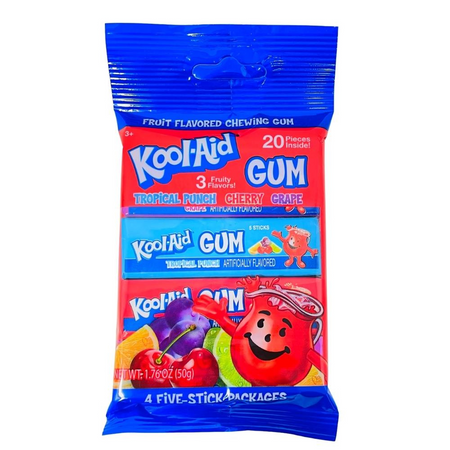 kool-aid gum 4 pack bubblegum kool aid tropical punch cherry grape flavour candy wholesale iwholesalecandy.ca