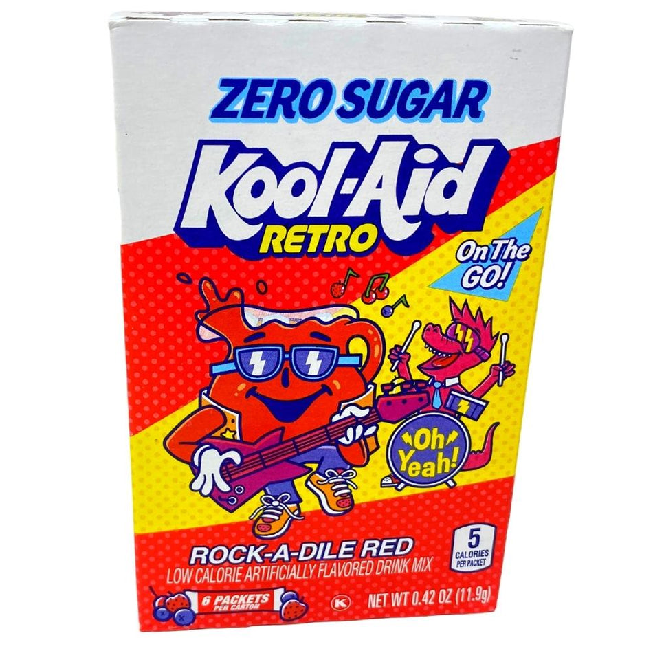 Kool-Aid Zero Sugar Rock a Dile Red Drink Mix - 12 Pack American Snacks