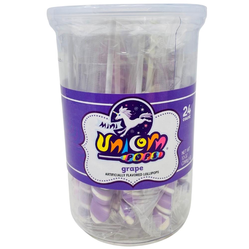 Mini Unicorn Pops Lavender - 24 Pack A Grape flavoured Lollipop