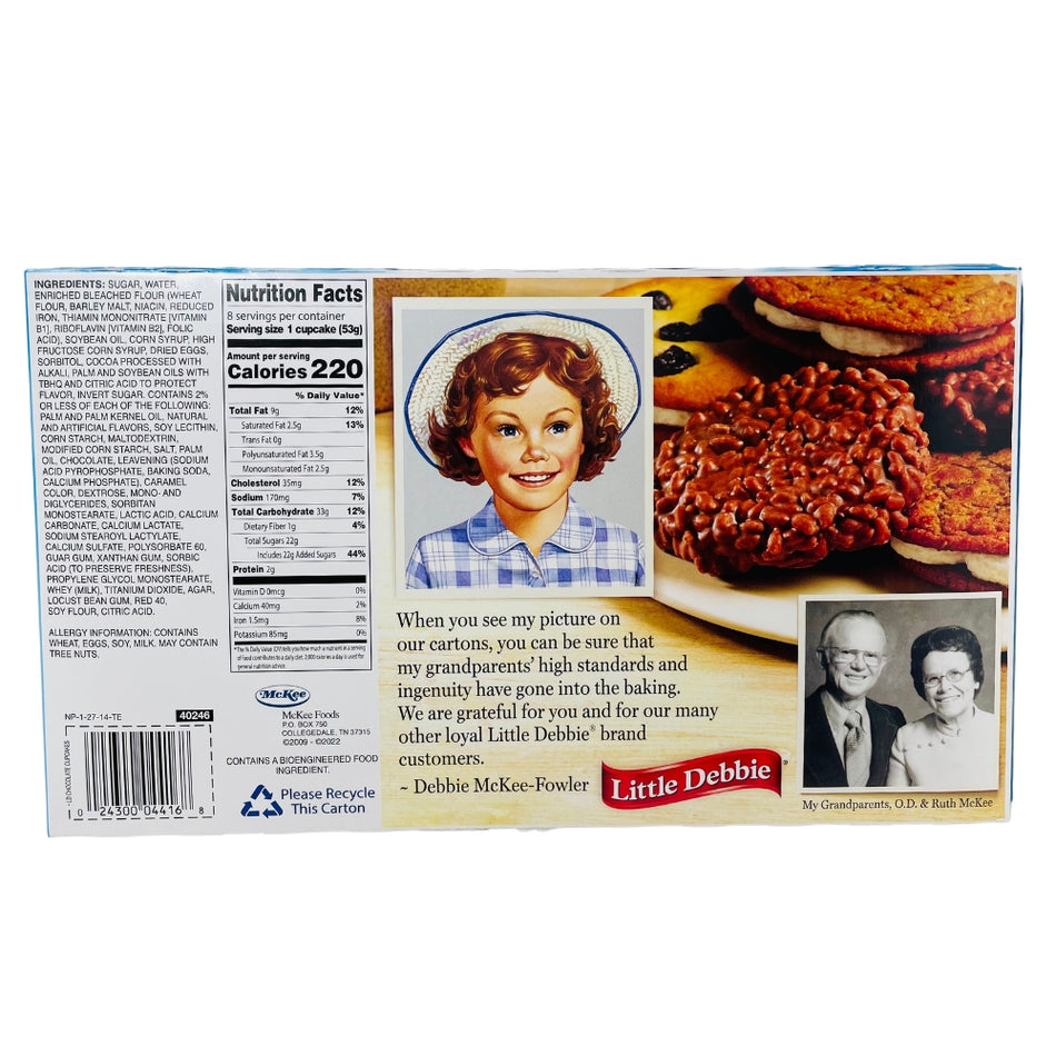 Little Debbie Chocolate Cupcakes (8 Pieces) ingredients nutrition facts
