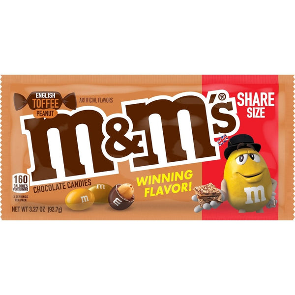 M&M's English Toffee Peanut Share Size 3.27 oz - 24 Pack