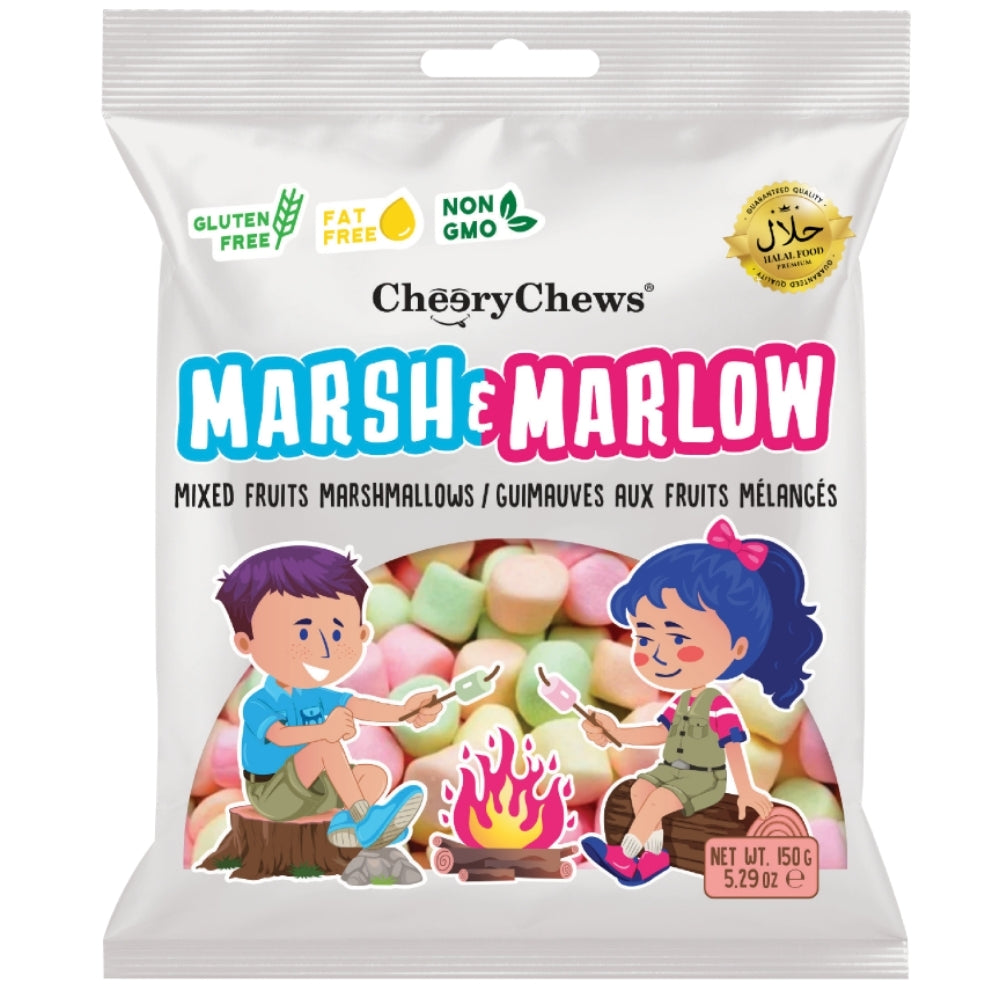 Marsh&Marlow Mini Mixed Fruit Halal Marshmallows 150g - 12 Pack