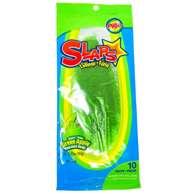 Slaps Lollipops Green Apple 40 PK | iWholesaleCandy.ca