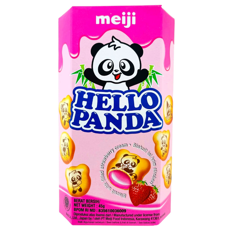 Meiji Hello Panda Strawberry Cookies 45g (Indonesia) - 10 Pack