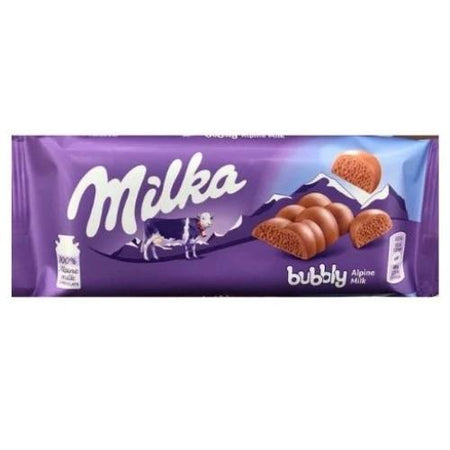 Milka Bubbly Milk Chocolate Bar 90g - 14 Pack