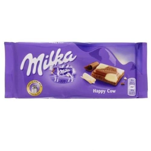 Milka Happy Cow Spot Milk and White Chocolate 100g - 23 Pack