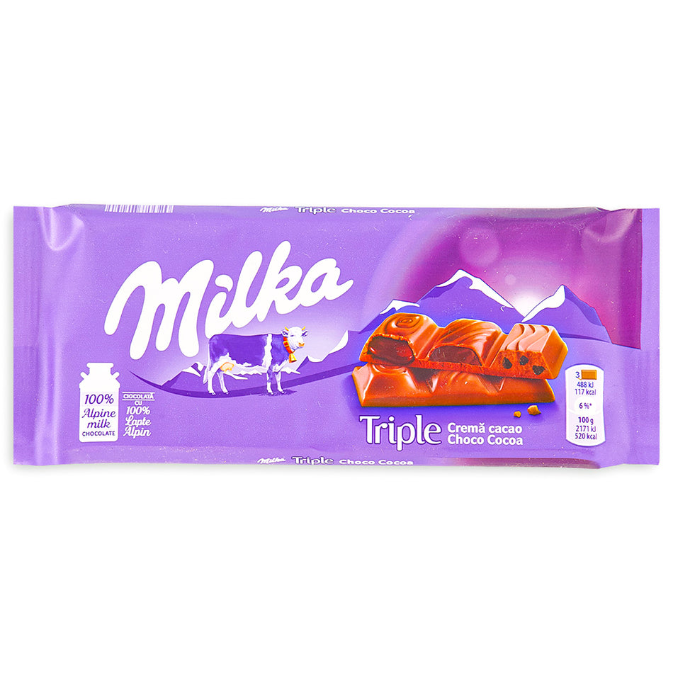 Milka Triple Choco Cocoa Chocolate Bars 90g - 20 Pack