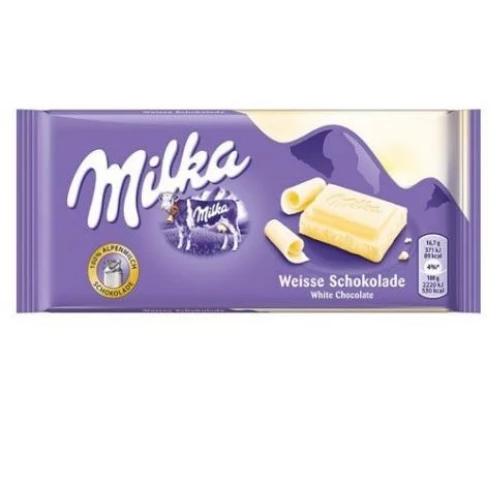Milka White Chocolate Bars 100g - 22 Pack