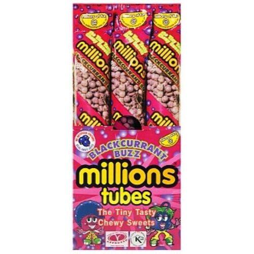 Buzz Tube Millions Blackcurrant Buzz Tubes UK-12 CT | British Candy ...