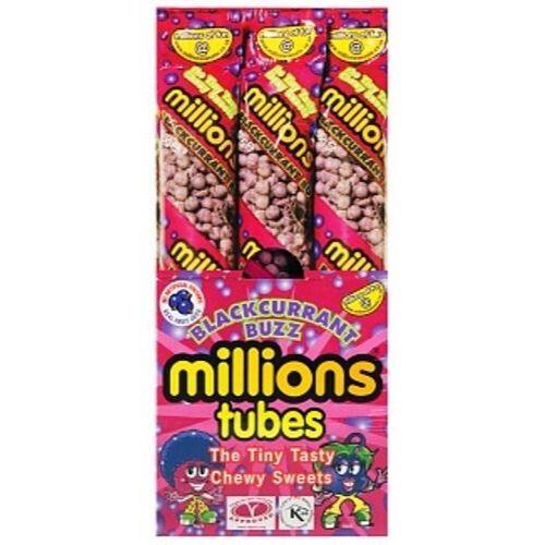 Millions Blackcurrant Buzz Tubes British Candy-12 CT
