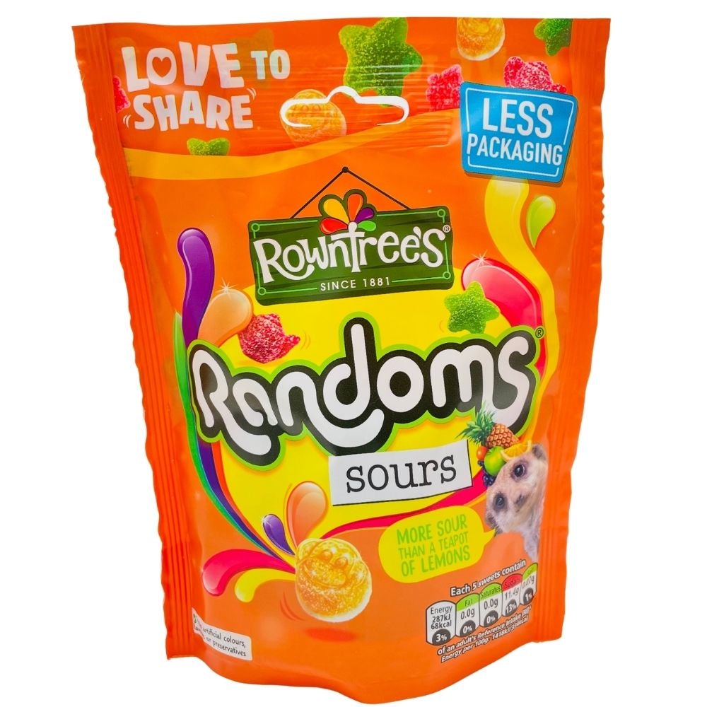 Rowntrees Randoms Sours UK 140g - 8 Pack British Candy
