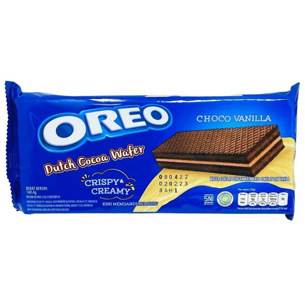 Oreo Dutch Cocoa Wafer Choco Vanilla (Indonesia) 140.4g - 24 Pack