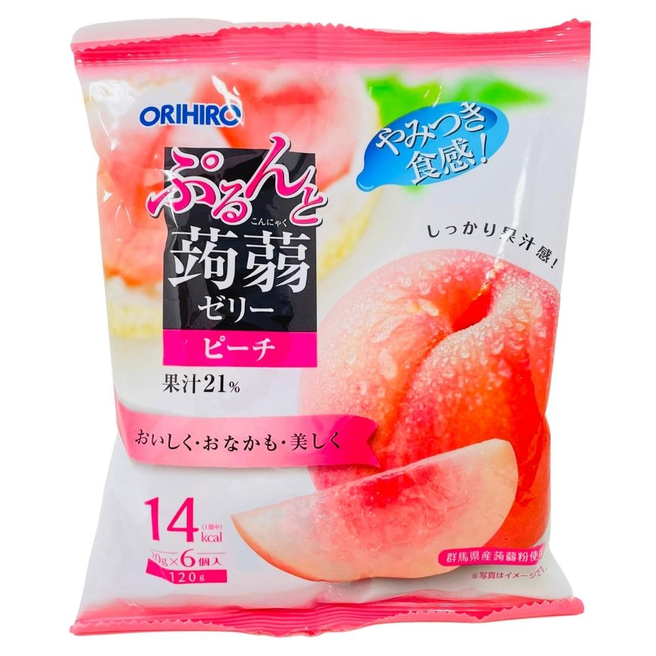 Orihiro Puran Peach Konjac Jelly Snack 120g (Japan) - 24 Pack