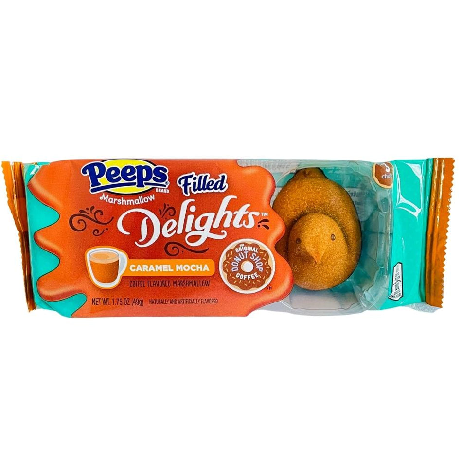 Peeps Marshmallow Chicks Donut Shop Delights Caramel Mocha Filled - 24 Pack