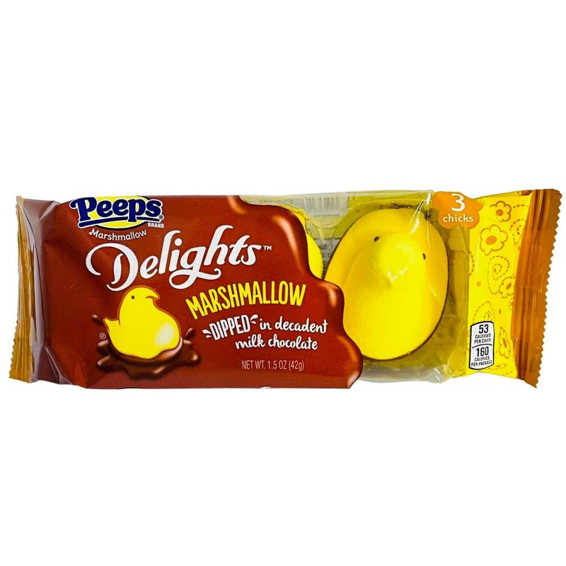 Peeps Delights Chocolate Dipped Yellow Chicks 1.5oz - 24 Pack