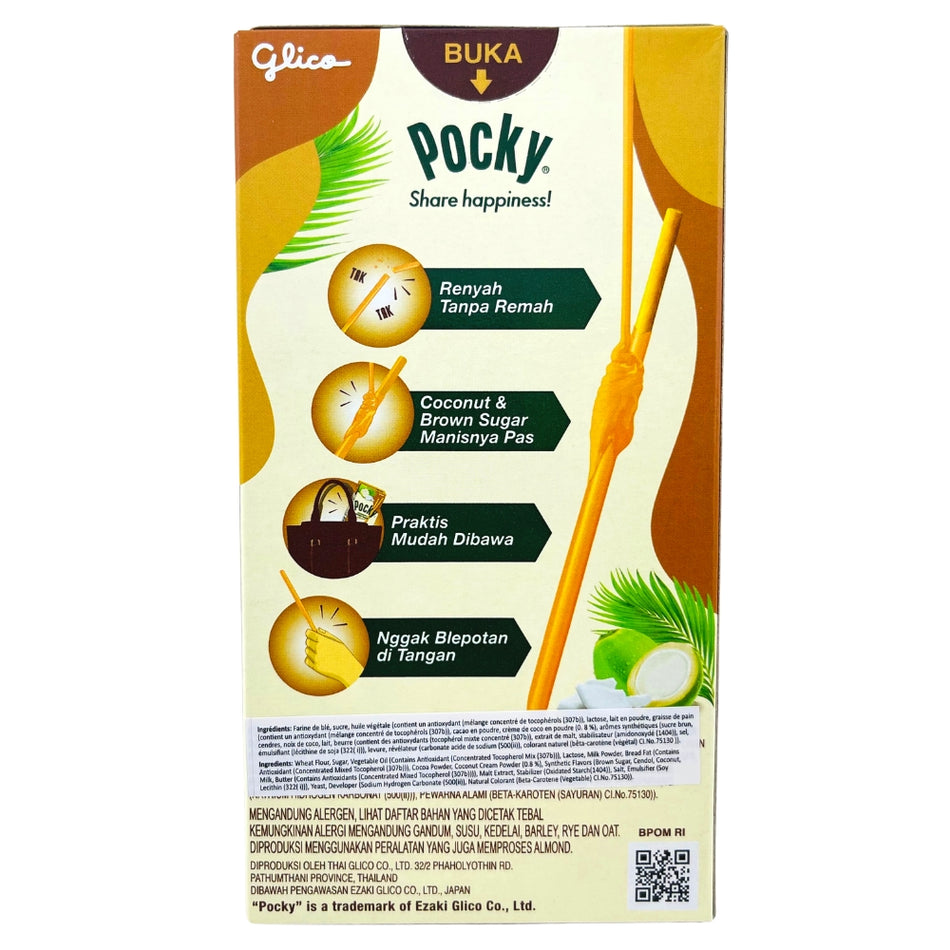 Pocky Sticks Coconut and Brown Sugar 45g (Indonesia) ingredients nutrition facts