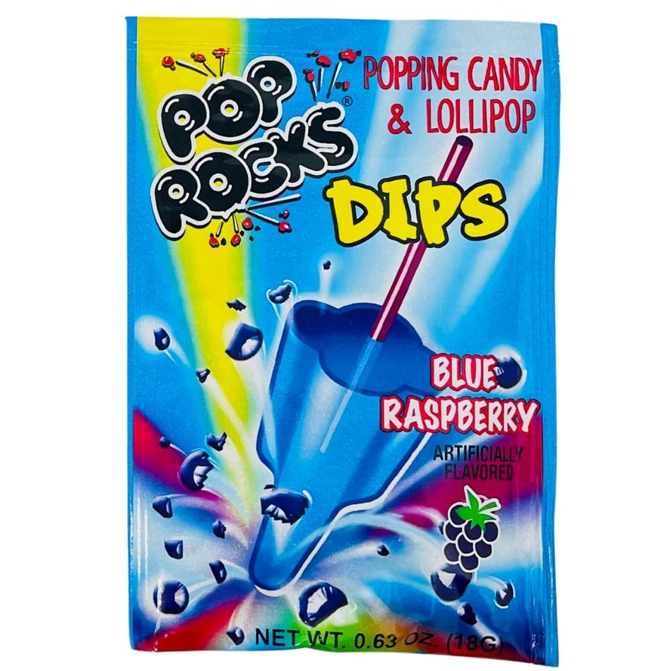 Pop Rocks Dips Sour Blue Raspberry - 18 Pack