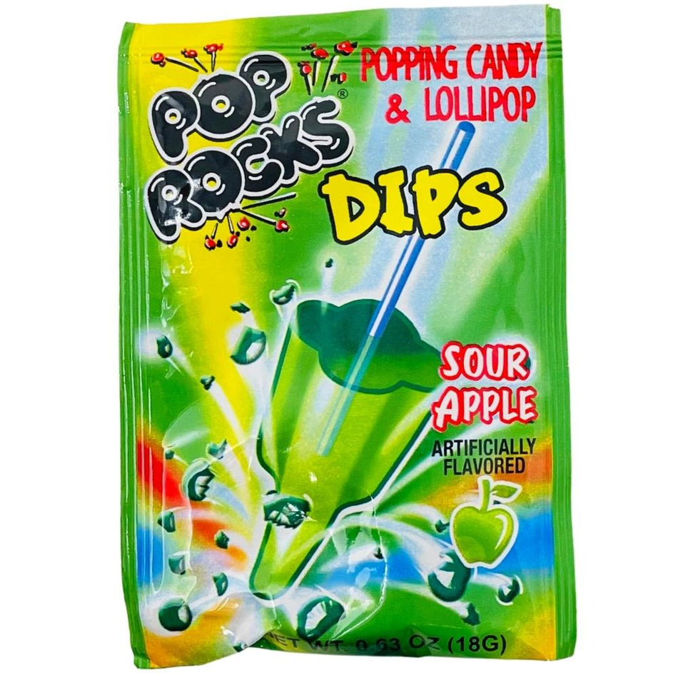 Pop Rocks Dips Sour Green Apple - 18 Pack