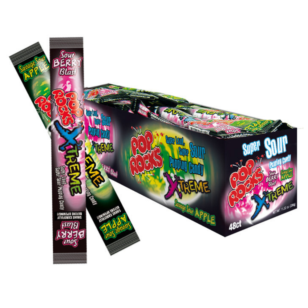 Pop Rocks Xtreme Sour Berry Blast/Savage Sour Apple 0.24oz - 48 Pack ...
