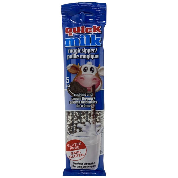 Quick Milk Magic Sipper Cookies & Cream Straws - 36g