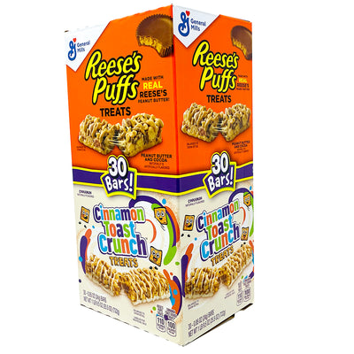 Reese's Puffs/Cinnamon Toast Crunch Cereal Bars 24g - 30 Pack