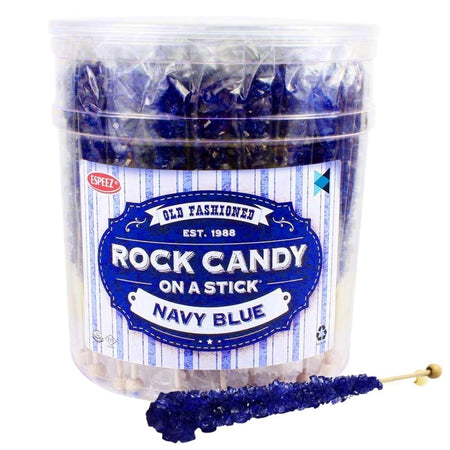 Rock Candy Sticks - Navy Blue 36 Pieces - 1 Tub - Halal Candy