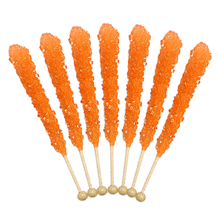Rock Candy On A Stick-Orange Old Fashioned Candy