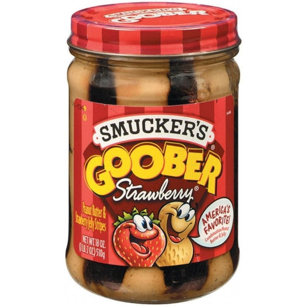 Smucker's Goober Strawberry Peanut Butter & Jelly Stripes 18 oz - 12 Pack American Snacks