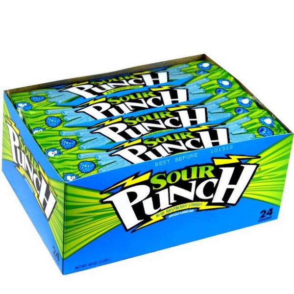 Sour Punch Blue Raspberry Licorice Straws 2oz - 24CT