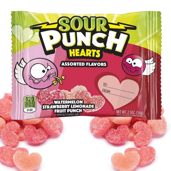 Valentine Sour Punch Hearts 71g - 18 Pack