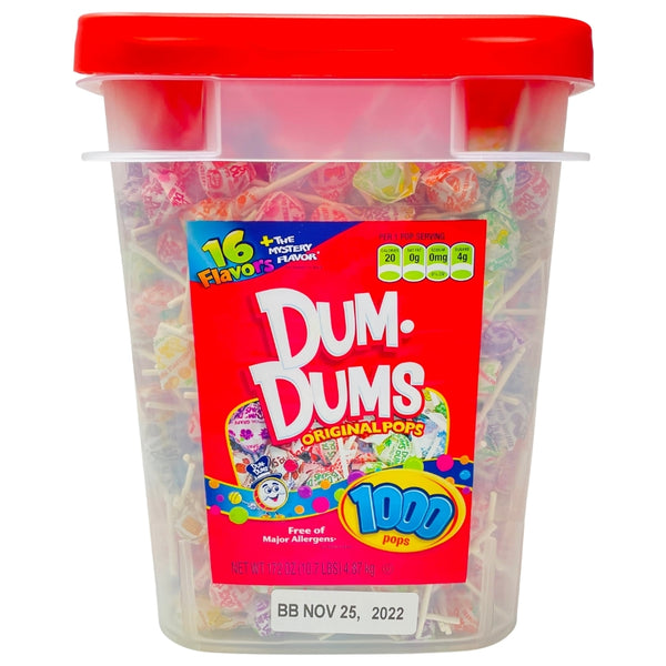 Dum Dums Assorted Lollipop Tub 1000 CT