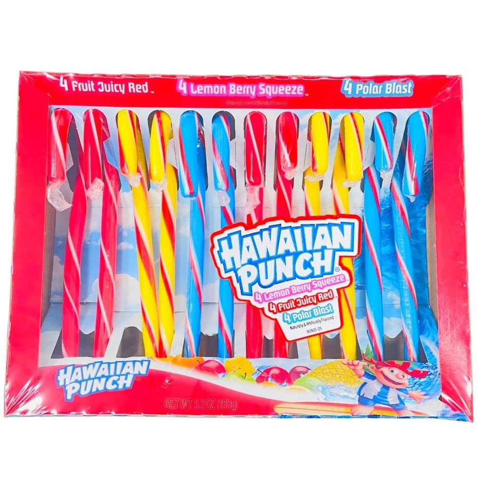 Hawaiian Punch Candy Canes 12 Pieces - 12 Pack