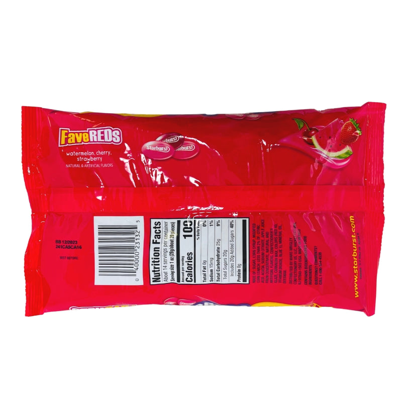 Starburst FaveReds Jelly Beans 14oz - 12 Pack ingredients nutrition facts