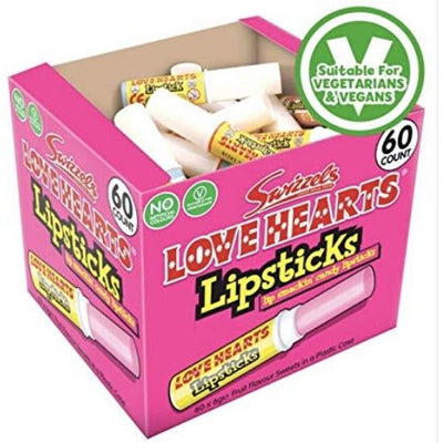 Swizzels Love Hearts Lipsticks Candy-60 CT