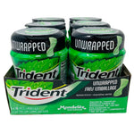 Trident Unwrapped Spearmint 50 Piece Gum Bottle - 6 Pack