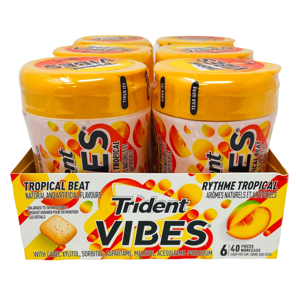 Trident Vibes Tropical Beat 40 Piece Gum Bottle 6 Pack Trident Vibes Tropical Beat 40 Piece Gum Bottle 6 Pack