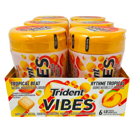 Trident Vibes Tropical Beat 40 Piece Gum Bottle - 6 Pack