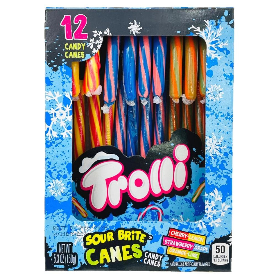 Trolli Sour Brite Candy Canes 12 Piece Gift Box - 12 Pack