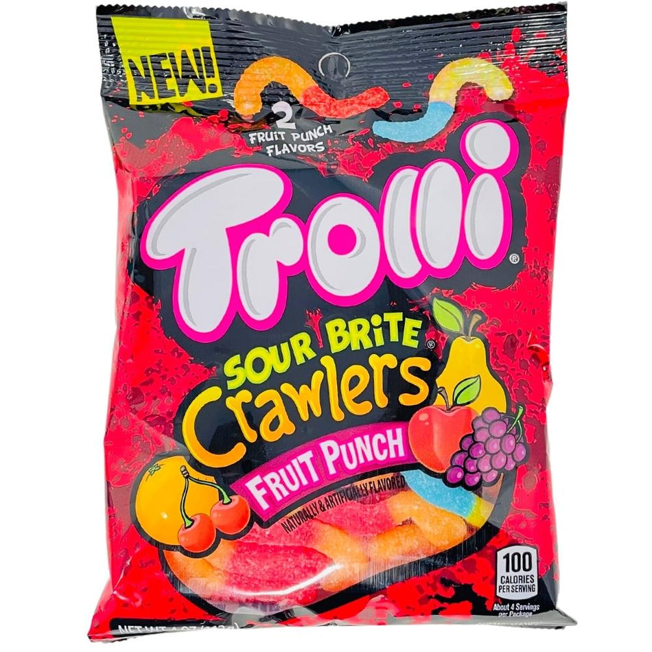 Trolli Sour Brite Crawlers Fruit Punch 4oz - 12 Pack