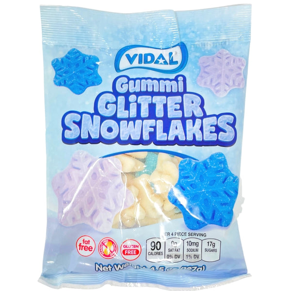Vidal Gummi Glitter Snowflakes 4.5oz - 14 Pack