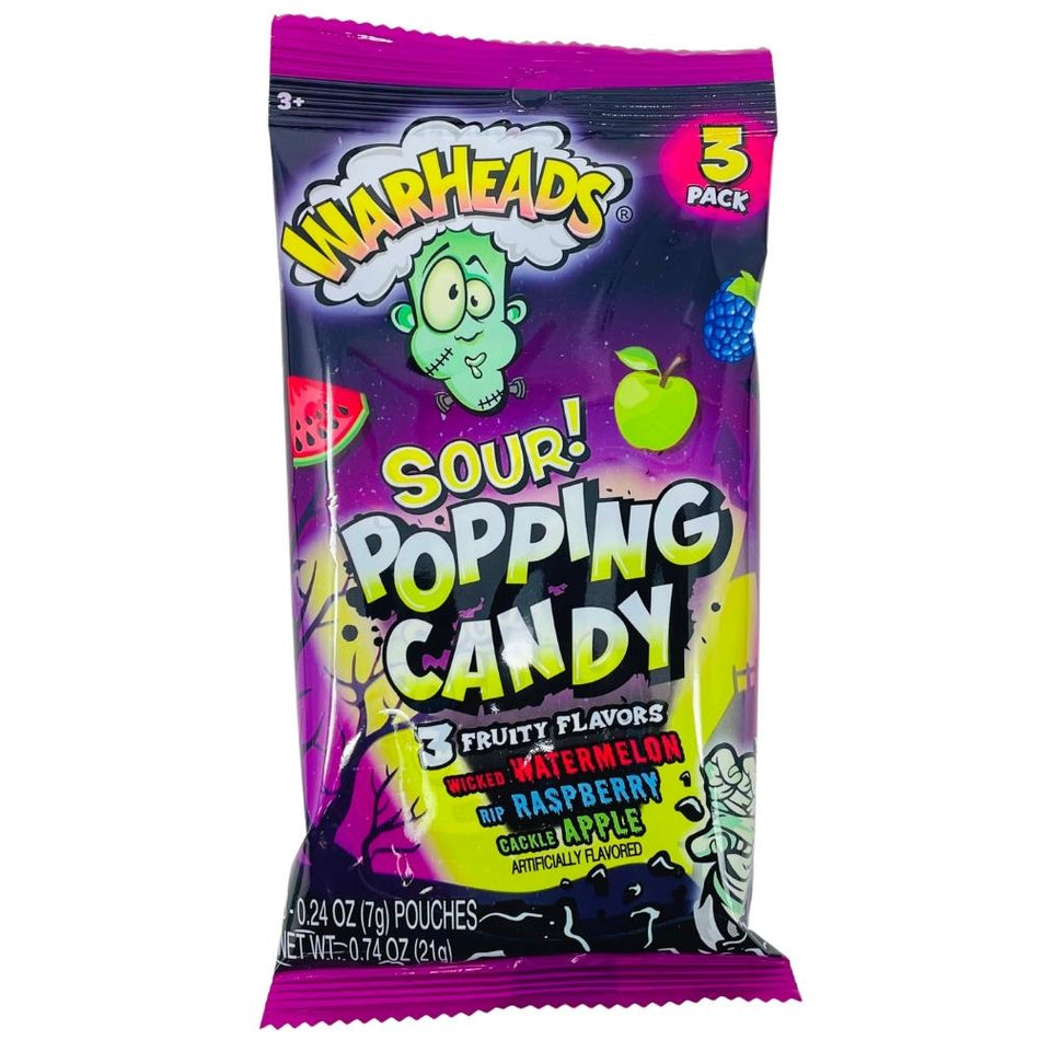 Warheads Halloween 3 Piece Popping Candy - 12 Pack