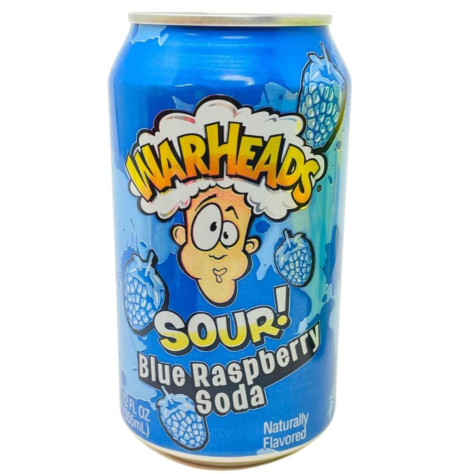 Warheads Sour Blue Raspberry Soda 355mL - 12 Pack