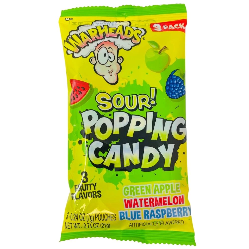 Warheads Sour Popping Candy 3pk  .74oz - 12 Pack