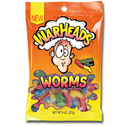 WarHeads Candy Sour Worms Gummy Candies