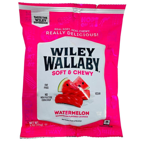Wiley Wallaby Watermelon Licorice Candy 4oz - 16 Pack