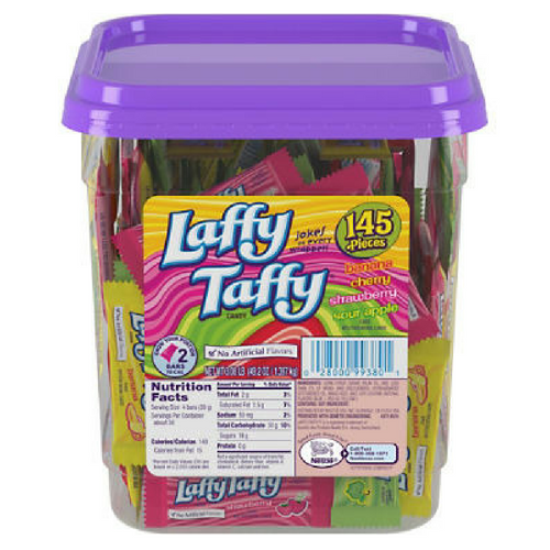 Wonka Laffy Taffy Assorted Tub 145 CT Retro Candy