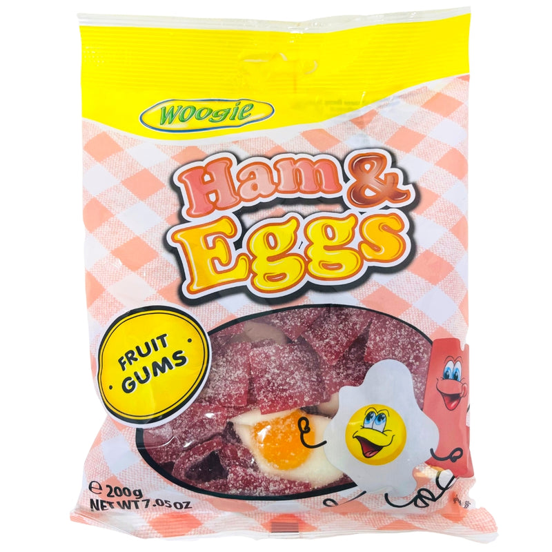 Woogie Ham & Eggs Fruit Gums 200g - 16 Pack